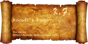 Kocsák Fedor névjegykártya